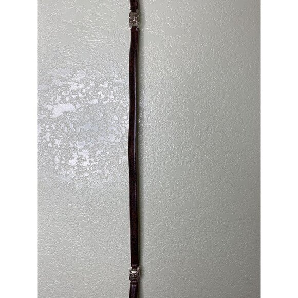 Brown  Genuine Leather Snakeprint Belt With Medal Rose Detailing - Picture 6 of 12